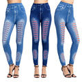 Women's Casual Mid Waist Breathable Printing Seamless Knitting Leggings with Full Length