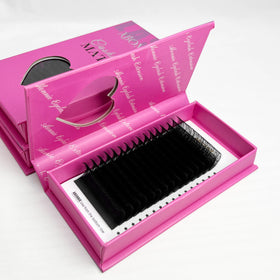 Abonnie Private Label Matte Black Volume Eyelash Extension Lash Trays Wholesale Supplies Dark Silk Black Velvet Cashmere Lash