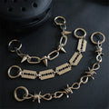 Wholesale Gothic Metal Shoe Chain Charms Cool Spikes Razor Blade Clog Accessories DIY Rock Heavy Metal Pants Chain Links Bulk