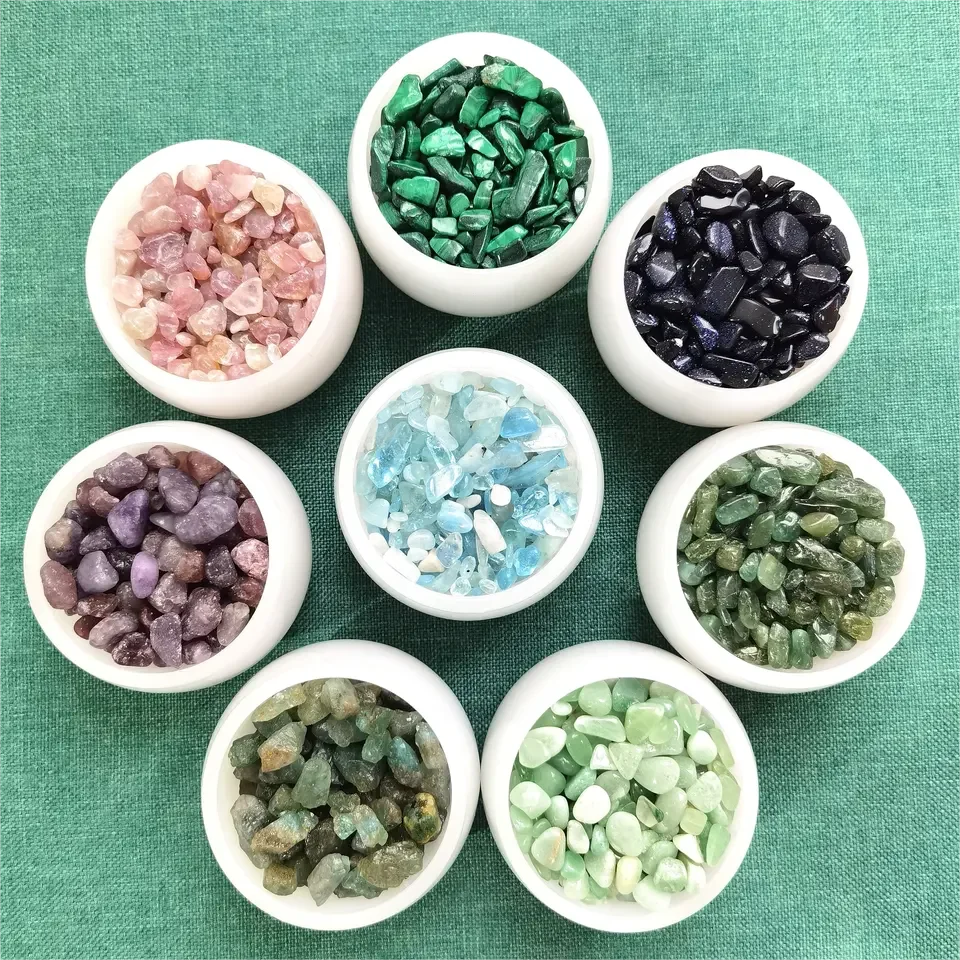 Wholesale Natural Rose Quartz Amethyst Rock Crystals Healing Gravel Small Polished Chips Tumbled Stone