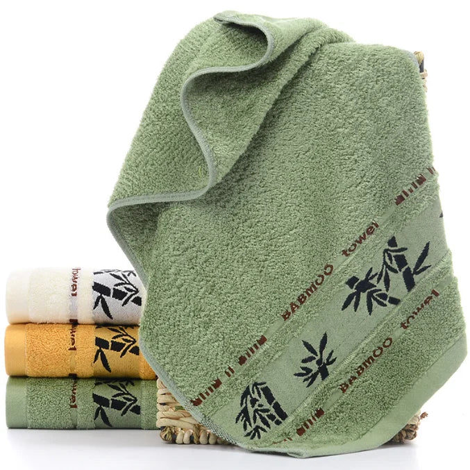 Bamboo Fiber Embroidery Bamboo Solid Color High Water Absorbency Home Face Bath Towel