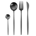 Inox 18/8 Stainless Steel Cutlery Set 5 Piece Black Reusable Mirror Polish Dorados Cubiertos with Handle for Wedding