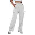 Women Cargo Sweatpants Wide Leg Fleece Lined Y2k Pants for Women Fall Winter Baggy High Waisted Joggers With Pockets