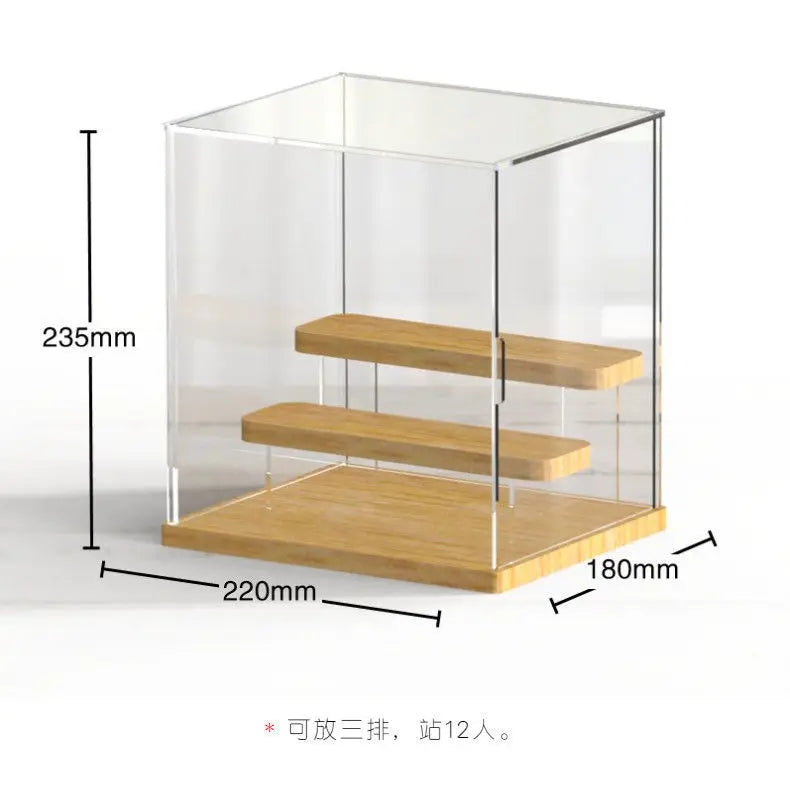3-Tier  Pop Clear Display Case with Door Countertop Dustproof Protection Showcase for Collectibles Action Figure Toy