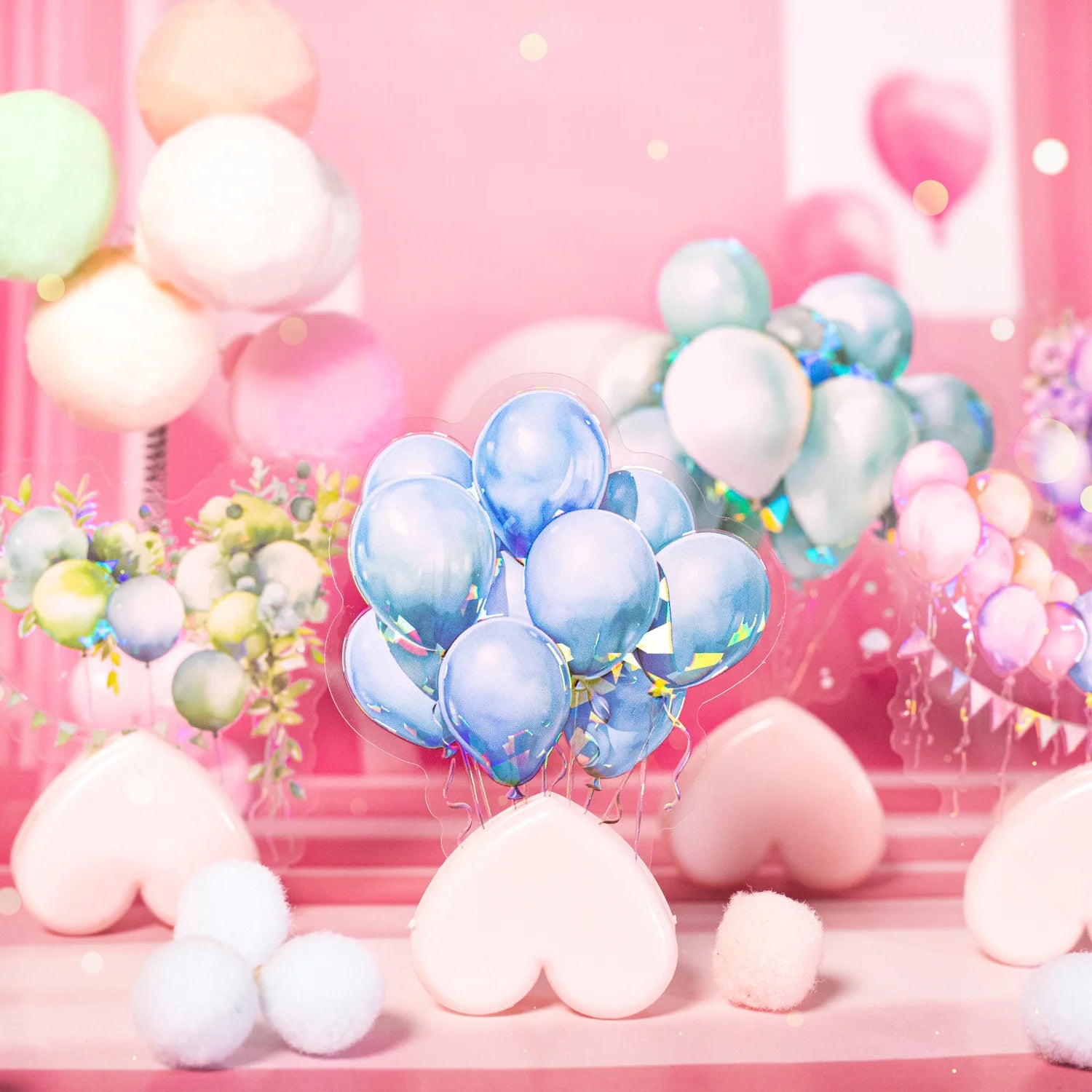 10 Stickers Per Pack Wishing Balloon Series Shell Light DIY Decorative Stickers 6 Styles