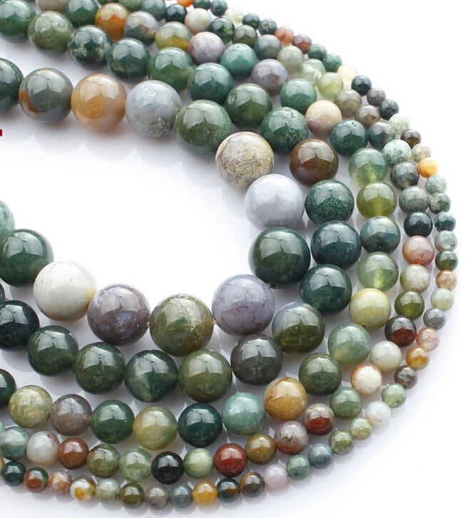 8mm India Agate Beads Natural Stone Loose Round Gemstone Beads for DIY Jewelry Making