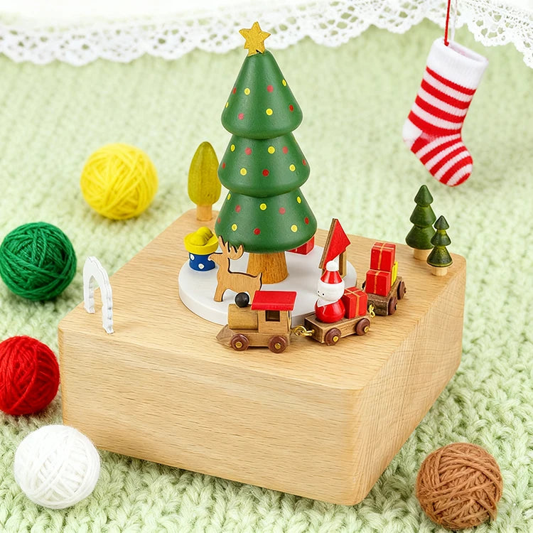 Caja Musical De Navidad Christmas Music Box Christmas Tree Rotating Music Box