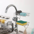 2021 Tiktok Hot Sale Stainless Steel Double Tier Modern Kitchen & Bathroom Faucet Rack Sponge Sink Caddy Organizer