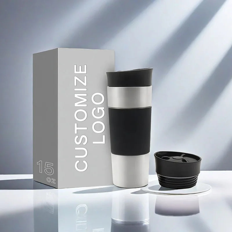 Wholesale 400ml Stainless Steel Tumbler Customized Color Vacuum Cup Push Button Outdoor Insulated Press-on Lid 12-24 Hours