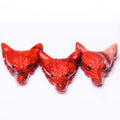 Huiying Wolf Head Pendant Natural Red Jasper 29*36mm Healing Stone Animal Carving Necklace Crafts