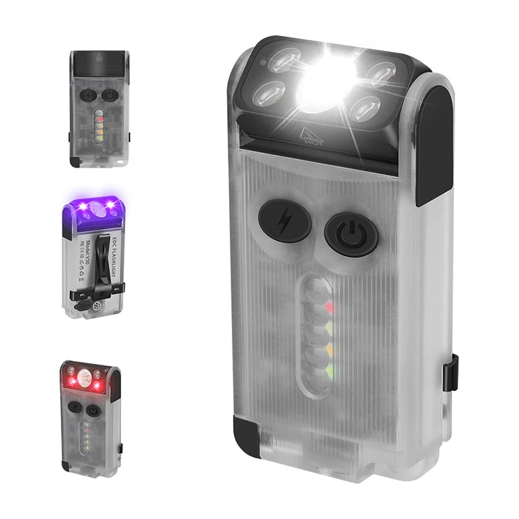 Rechargeable Mini Torch Light 900 Lumens Pocket Flashlight with Power BankUV Red Torch LightMagnetic Flashlight Torch
