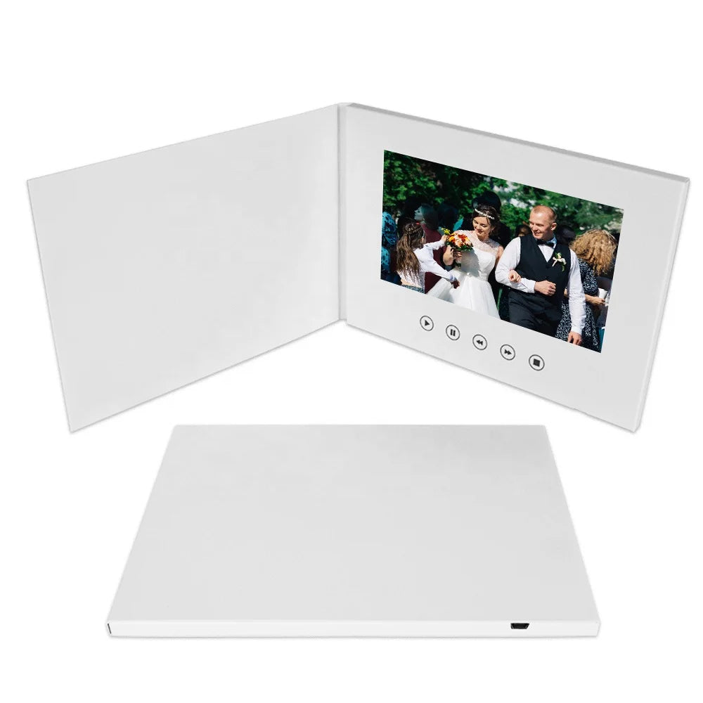 Advertising Promotion Lcd Screen Video Brochure Card 7inch Video in Print Digital Wedding Video Book