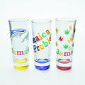 Custom Personalized Logo Color Crystal Porcelain Melamine Thick Bottom 60ml Sandblast Tall Shot Glasses Custom Design for Bar MegaBDM