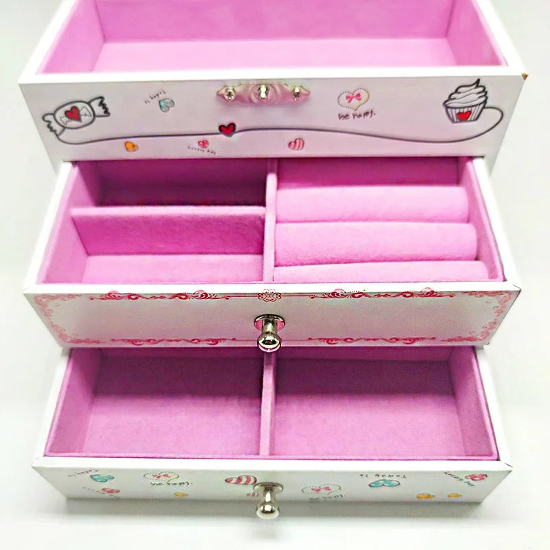 Christmas Gift Music Box Dancing Ballet Multi-drawer Box Jewelry Paper Box