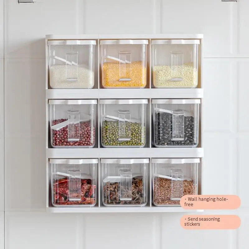 Seasoning Box With Spoon Household Kitchen Seasoning Box Seasoning Box Salt Jar