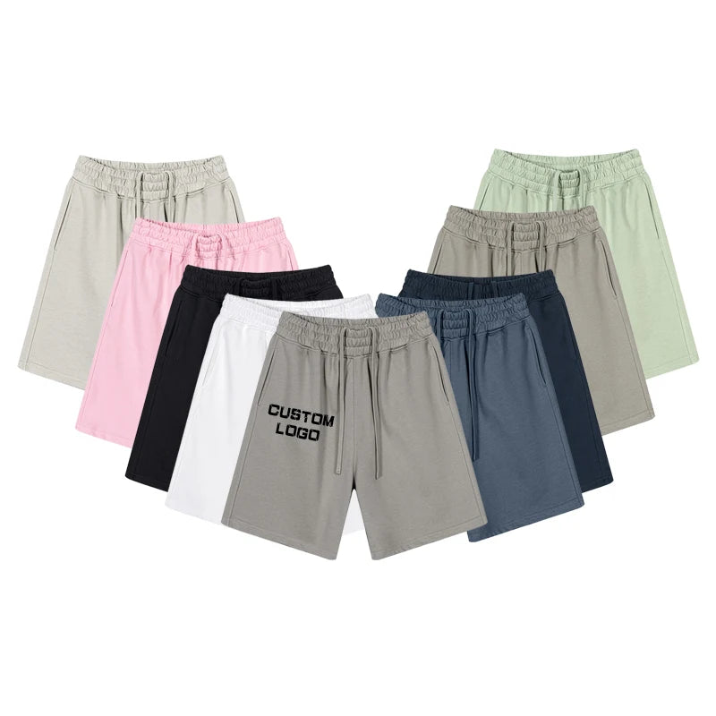 OEM Mens Fashion Terry Drawstring Custom logo Blank Summer Jogger Cotton Fleece Sweat Men's Shorts