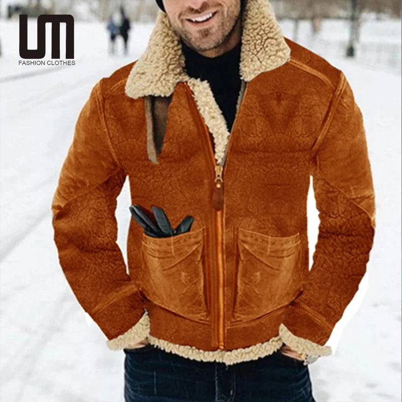 Liu Ming New Design Trending Winter Men Clothing Thick Warm Zipper Fleece Jacket Plus Size Coat