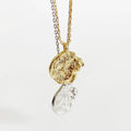 Aimgal Moon Surface Half Moon Pendant Necklace Natural Mechanism Design 18K Gold-Plated S925 Silver Eco-Friendly Fine Jewelry