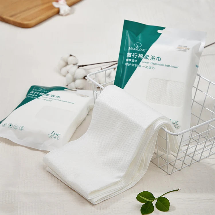 Disposable Non-Woven Bath Towel Hand Massage Spa Travel Portable & Economical Individual Pack for Beauty Salon Meanlove Brand