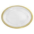 13inches Vintage Elegant Dinner Under Plate Shiny Retro Round Beaded Edge Plastic Gold Table Charger Plates for Wedding