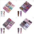 Set 10 Rolls/Box 3D Adhesive Nail Art Wraps Floral Transfer Stickers Flowers Charms Acrylic Decals for Nail Tops Plastic