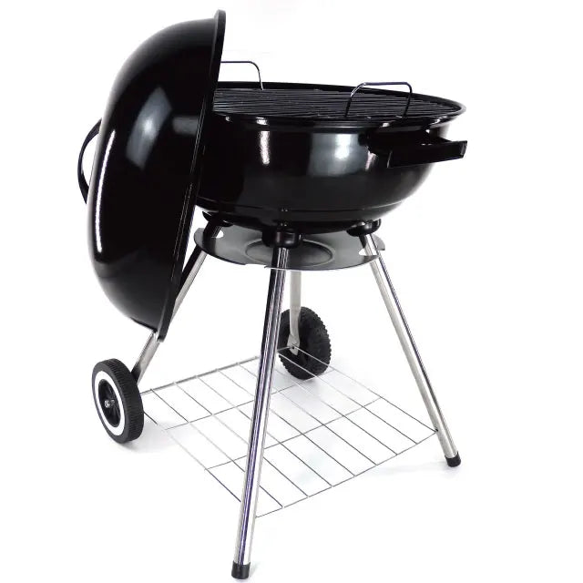 17-Inch Kettle Outdoor Charcoal Grill Backyard Black Steel Barbecue with 4 Legs
