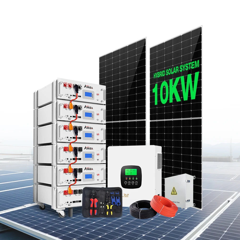Solar System Hybrid Off Grid Solar Panel Power System Household 20kw 25kwh 30kwh Battery Energy Storage for House