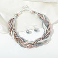 2023 New Arrivals Choker Necklace Earrings Jewelry Set Twisted Pearls Jewelry Set for Women