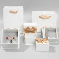 Custom logo Rigid Jewellery Box Packing Ring Bracelet Necklace Earring Paper Cardboard Jewelry Packaging Box With Bowknot
