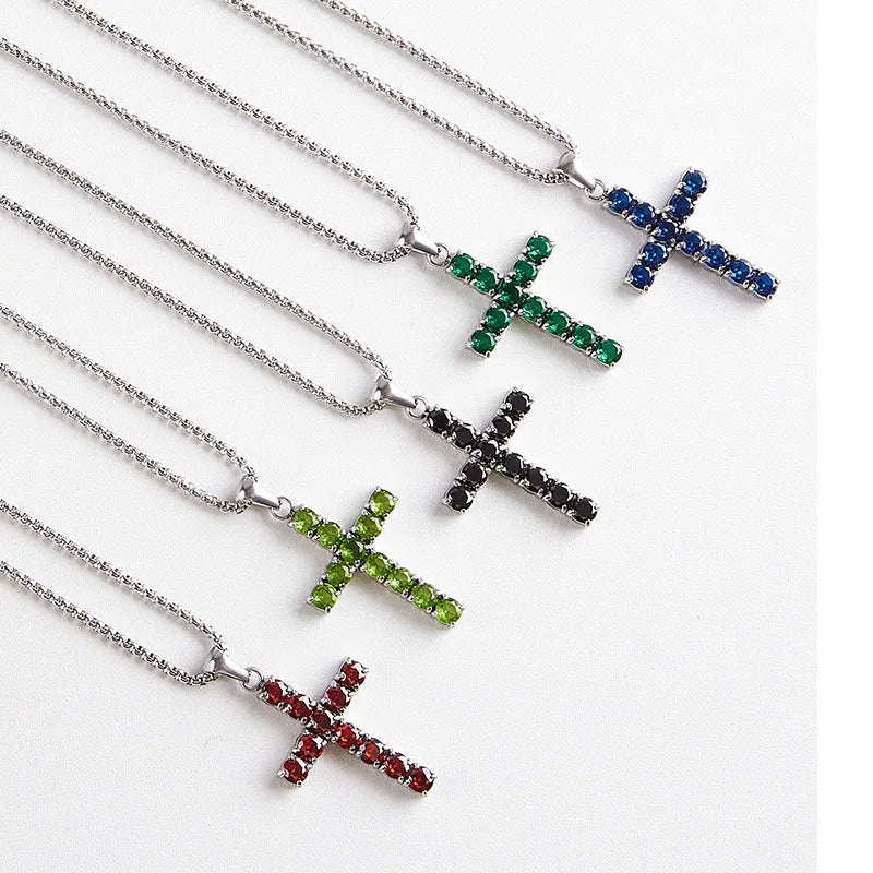 Delicate Cross Pendant Stainless Steel  Trendy Classic Vintage Large Womens Cross Large Cross Religious Pendants Necklace