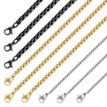 Tarnish Free Cheap Wholesale 316l Stainless Steel 2mm 2.5mm 3mm Square Pearl Rolo Chain Necklace for Men Women DIY Jewelry Make