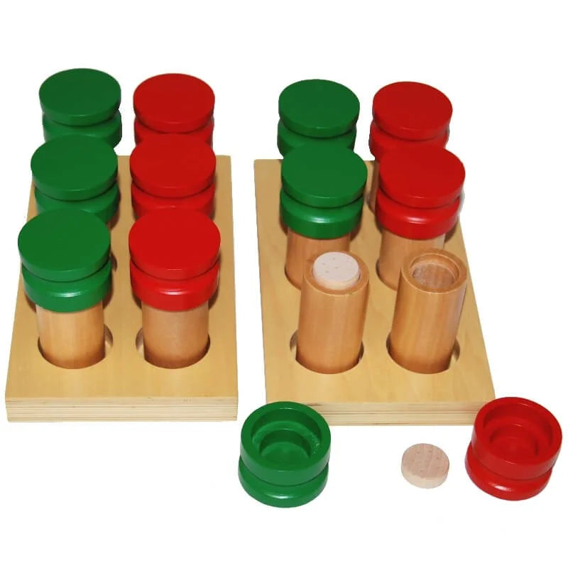 Wood Montessori Sensorial Material Scent Training Toys Montessori Smelling Bottle Cylinder