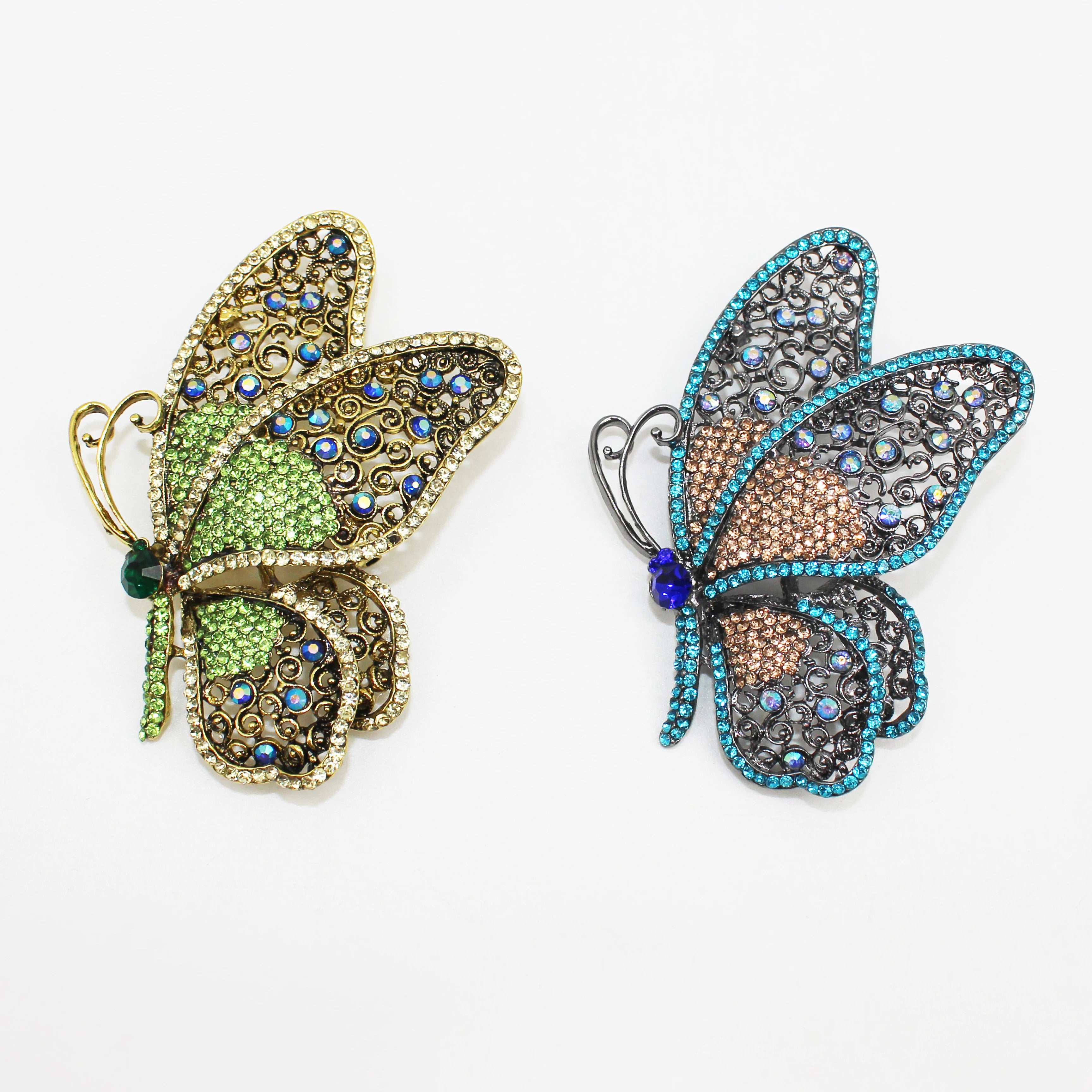 Jachon New Butterfly Insect Brooch Alloy Rhinestone High-grade Pin High-end Retro Clothing Accessories