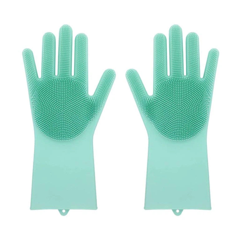 Household Scrubber Kitchen Clean Tool Multifunction Dishwashing Silicone Gloves Kitchen for Cleaning
