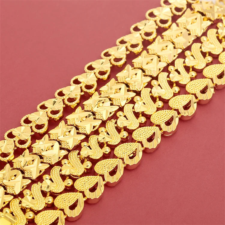 Wholesale Cheap Price Brass 24k Gold Plated Jewelry Bracelet Women Fashion Design Charm Bracelet
