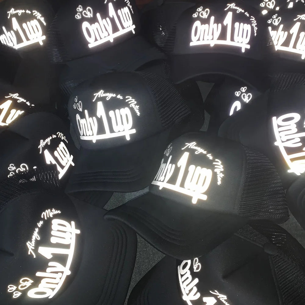 Custom 3M Reflective Trucker Hat Luminous logo Trucker Cap