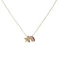 Laodun Fine Women Jewelry S925 Silver Necklace Elegant Colorful Rainbow Personalized Zircon Pendant Chain Necklace Vermeil