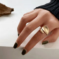 Europe Women Fashion Popular Geometric 18k Gold Plated Stainless Steel Open Ring