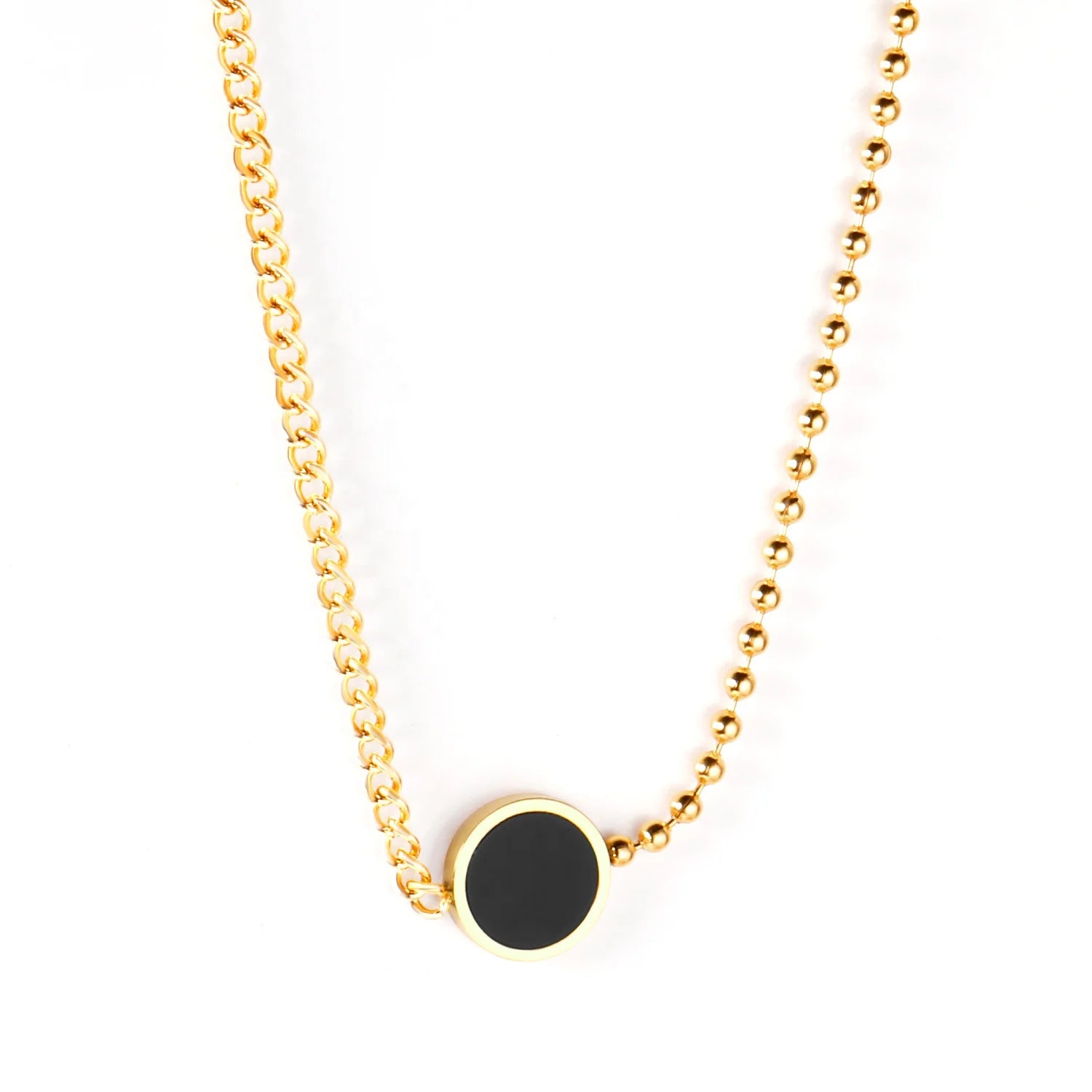 Personalise Fashion Stainless Steel 18K PVD Gold Plated Jewelry Different Beads Chains Pendant Necklace for Women