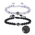 European American 100 Languages Projection Volcanic Stone White Turquoise Fashion Beaded Couple Bracelet 6mm I Love You Jewelry