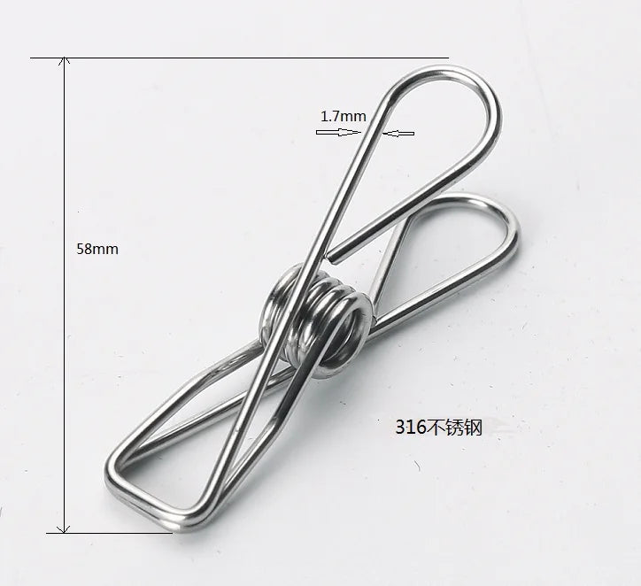1Factory Supply Ocean Grade Pegs and Marine Grade Clothes Peg and Silver Multi-role 316 Stainless Steel Clothes Peg for Hanger