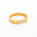 Joolim Jewelry Wholesale 18K Gold Plated Dainty Shell D Shape Stainless Steel Rings for Women Rings MegaBDM