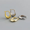New Fashion 18K Gold Plated S925 Sterling Silver U Shape Hoop Silver Earrings for Women