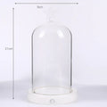 Luxury LED Customize Round Glass Dome with Wooden Base Led Lights Gift Glass Dome with Wood Base
