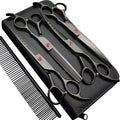 Professional Pet Grooming Scissors Set Custom Vg10 Dog Grooming Scissors Straight Curved Thinning Foldable Barber Plastic
