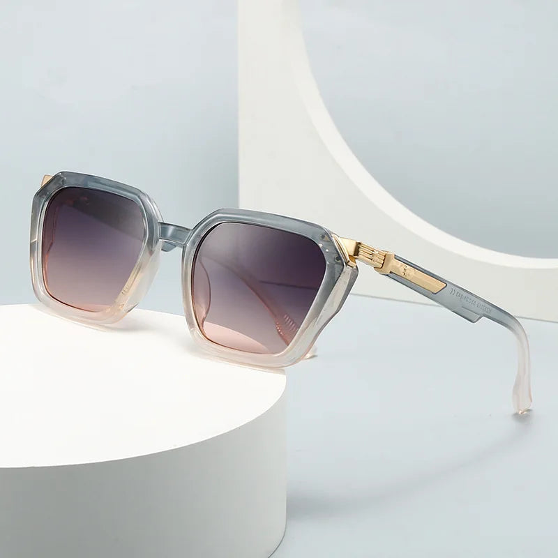 European American Adult Unisex Pilot Sunglasses Polarized Retro Double Bridge Square Full Frame Box Packed Cross-Border Stock