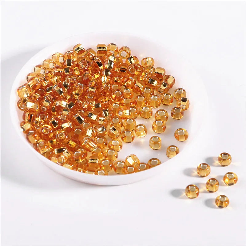 2mm 3mm 4mm Silver-lined Seed Beads square Hole Silver Core Colorful Glass Seed Beads for Jewelry Making Findings
