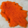 Long Curly Fur Mongolian Sheep Skin / Tibetan Lamb Skin Pelt