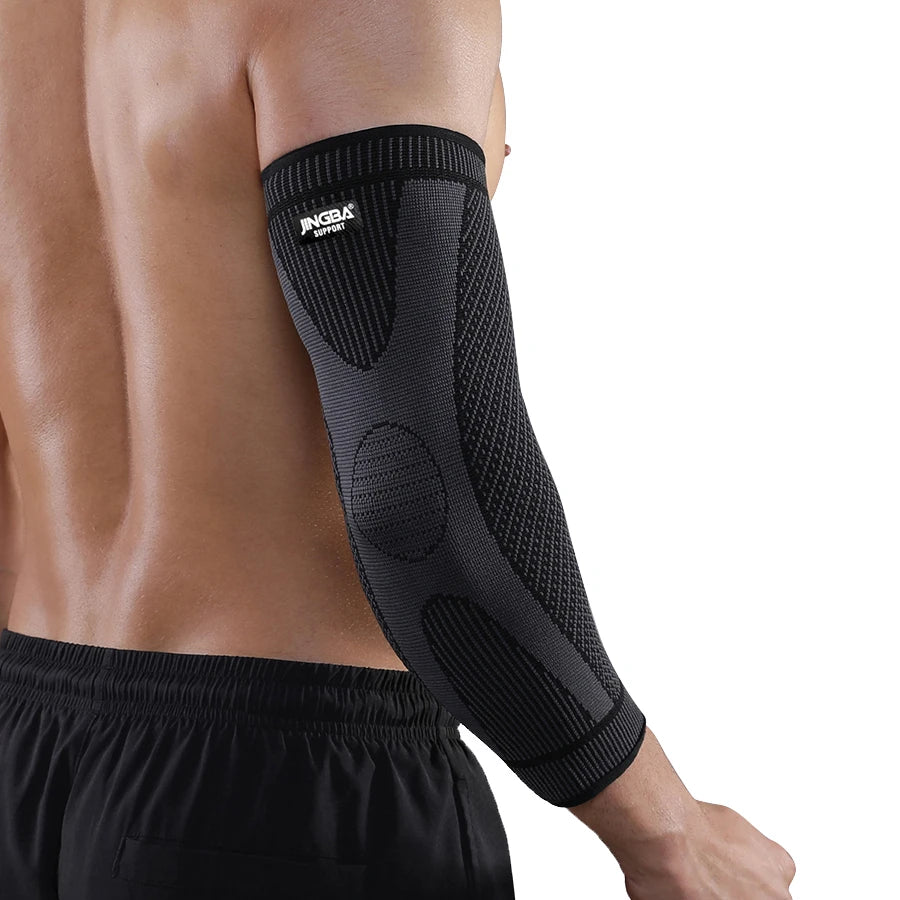 JINGBA  Customization Long Arm Support Sleeve Elbow Brace Innovative Breathable Elastic Blend Aid in Recovery Elbow Support