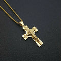 Duyizhao Factory Wholesale Fashion Stainless Steel Color Plated Catholic Jesus Cross Pendant Necklace Jewelry